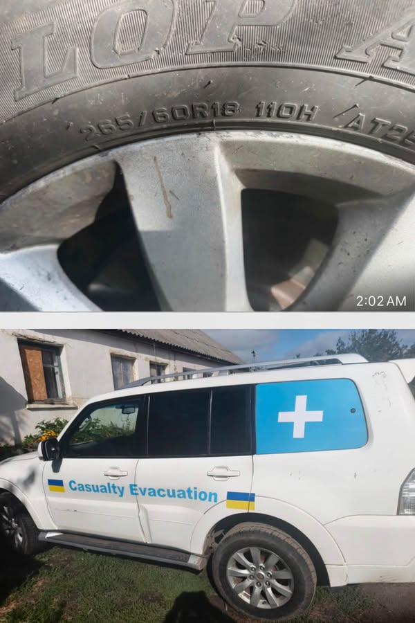 A casualty evacuation vehicle tire for a medical mission.